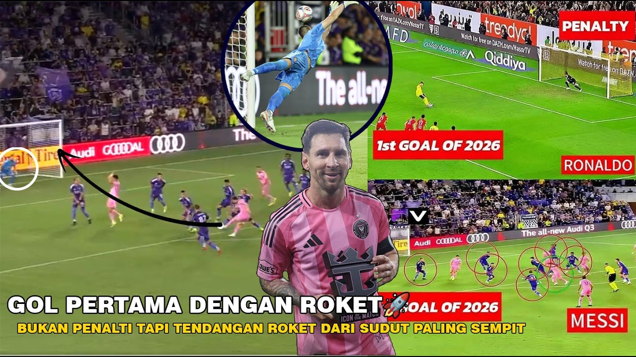 GOL PERTAMA MESSI BUKAN PENALTI!! ROKET DARI SUDUT SEMPIT DI BAWAH PENJAGAAN PALING KETAT
