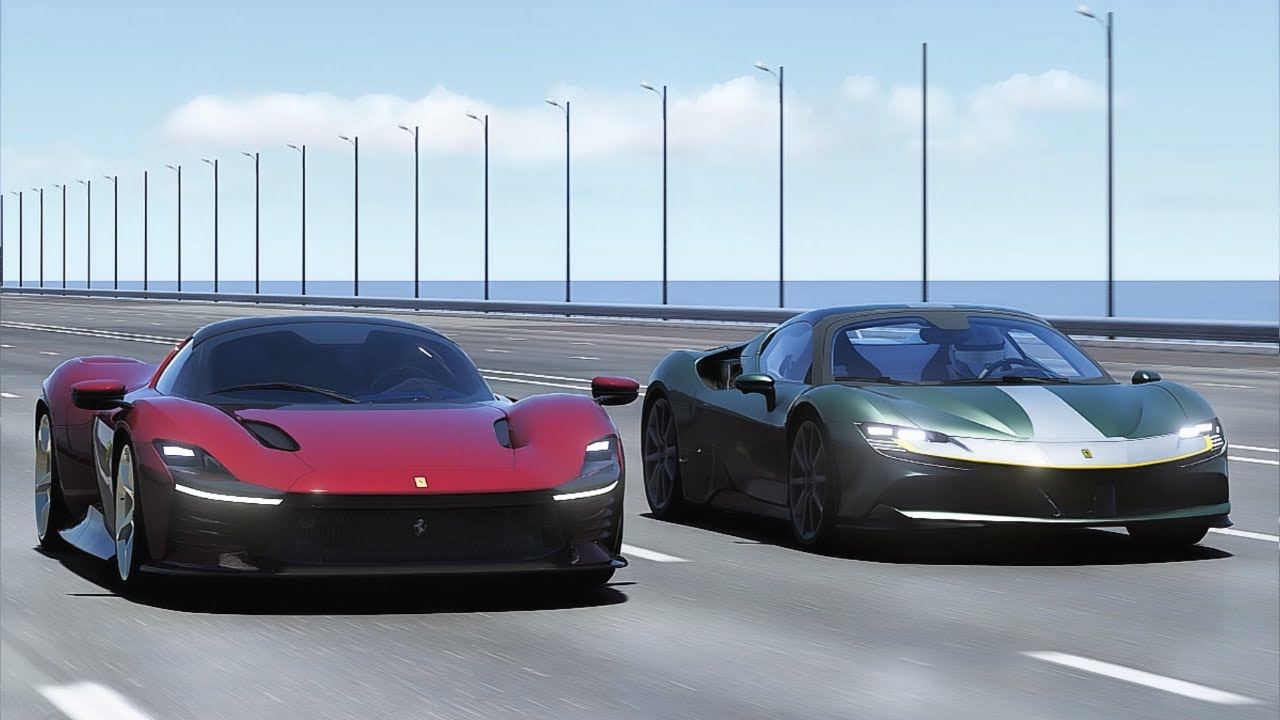 Ferrari SF90 Spider Vs Ferrari Daytona SP3 | 20KM Drag Race