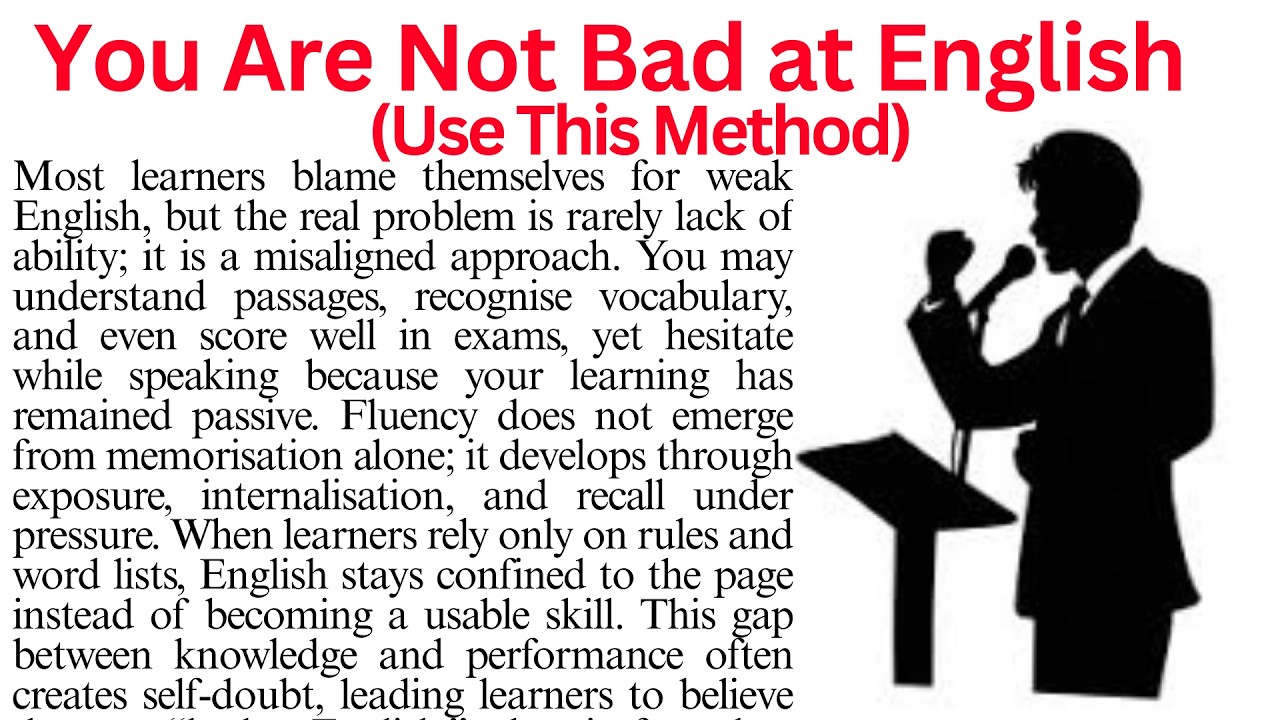 Why You Still Can’t Speak English | Fix Your English | Reading Comprehension Passage|Reading English