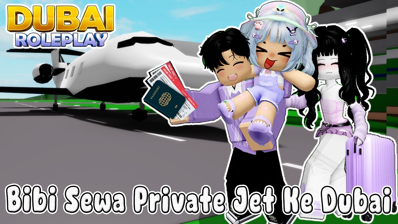 BIBI PERTAMA KALI PERGI KE DUBAI PAKAI JET PRIBADI YANG SUPER MEWAH || BROOKHAVEN🏡ROBLOX INDOESIA