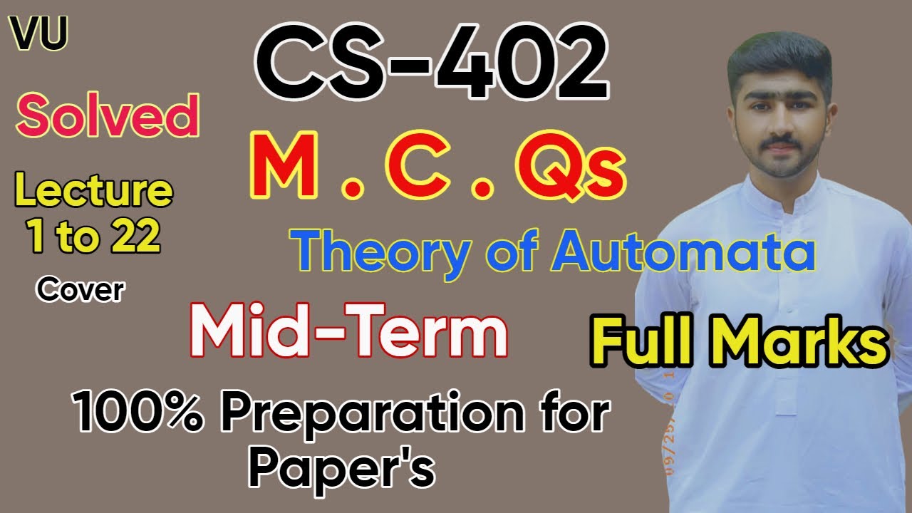 CS402 MidTerm Solved MCQs 2022 | Spring 100% Correct | Theory OF Automata By Usama Rajpoot