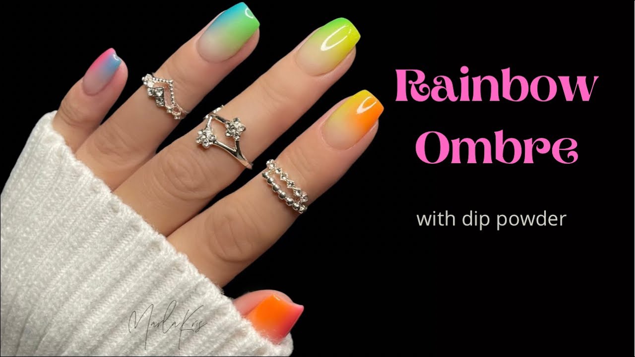 Rainbow 🌈 ombré manicure with dip powder