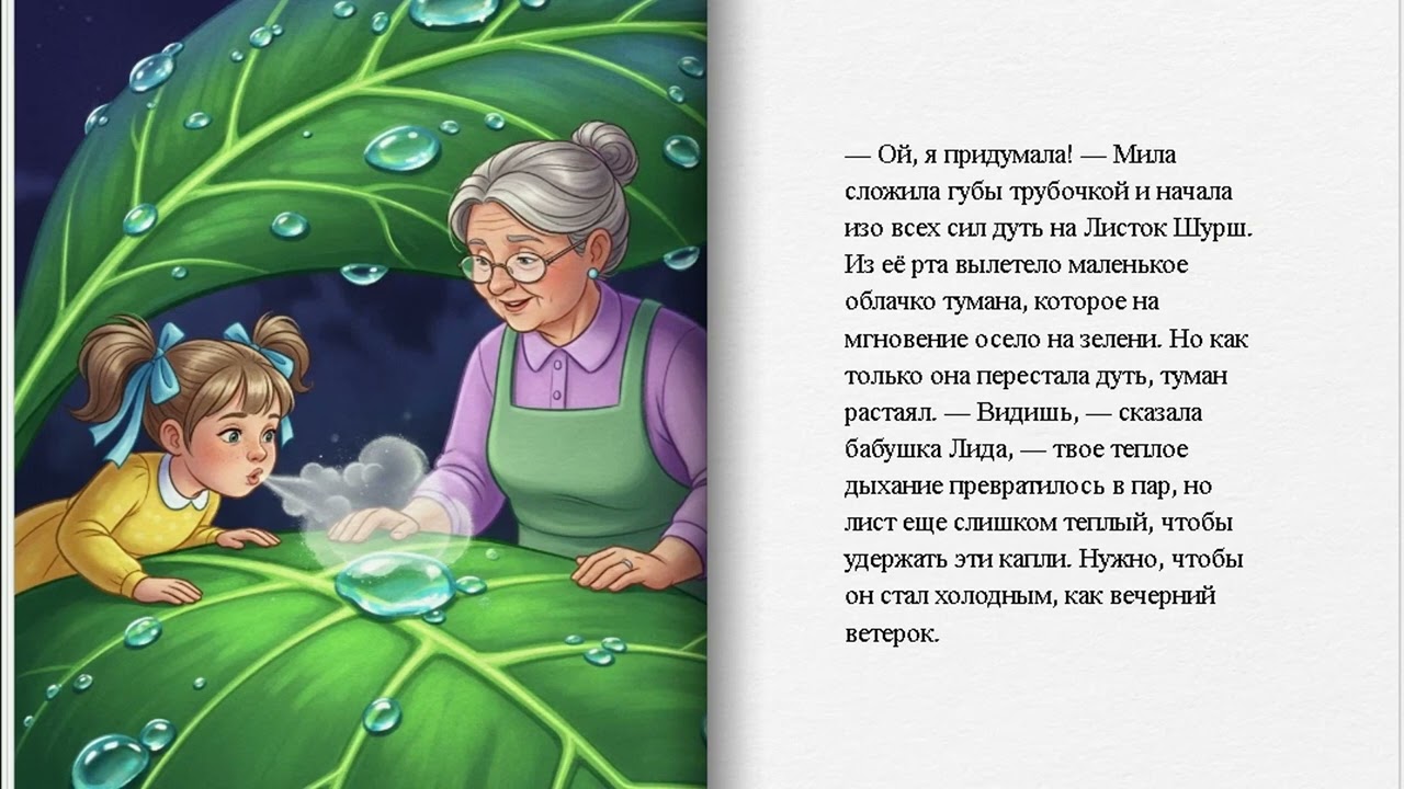Роса на Листе Russian детская история научное веселье для детей