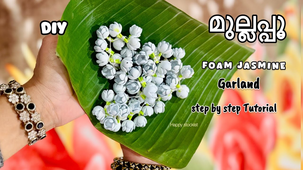 Artificial Foam Jasmine garland Tutorial 🌼✨