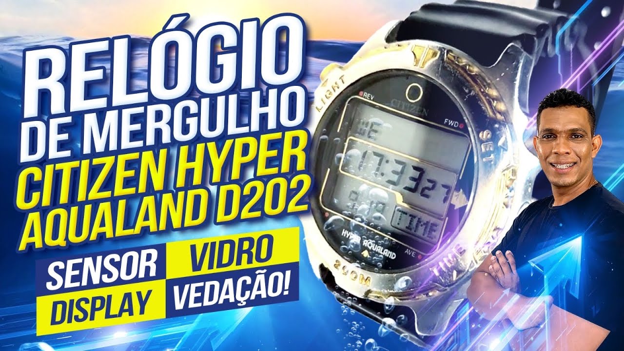 RELÓGIO DE MERGULHO CITIZEN HYPER AQUALAND D202 - TROCAR CIRCUITO-SENSOR-VIDRO-DISPLAY - VEDAÇÃO!