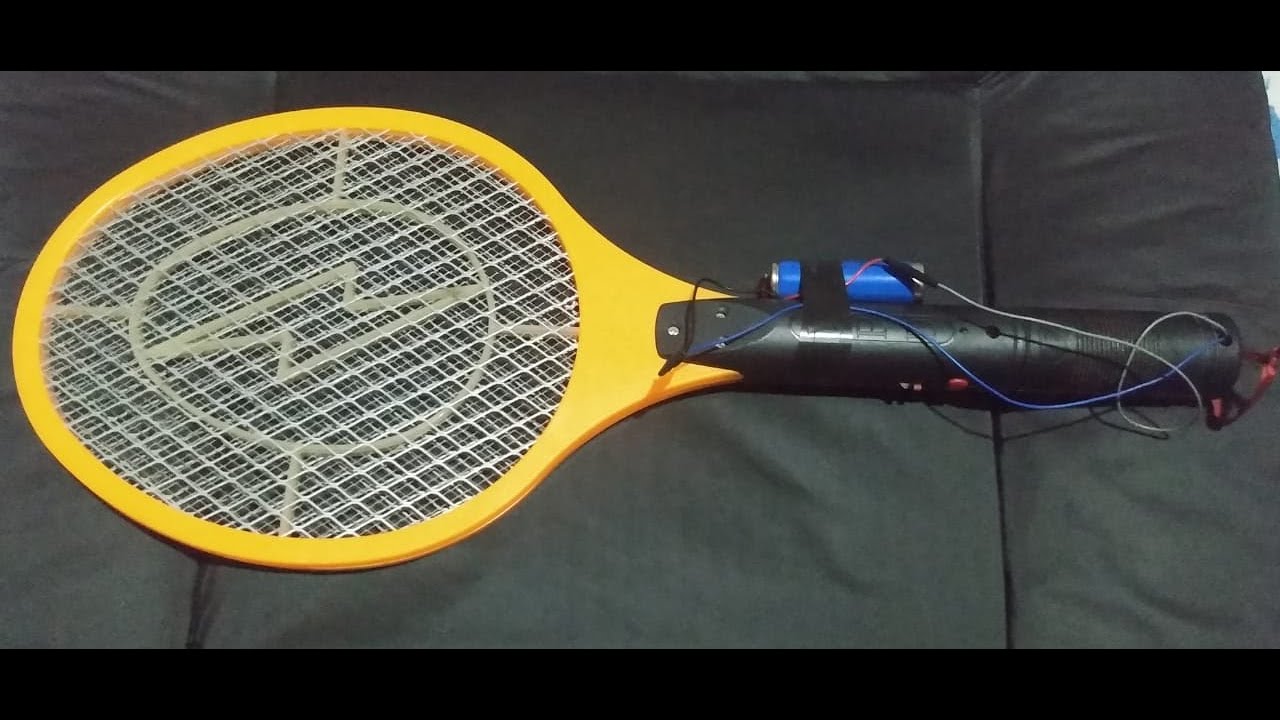 Defeito e conserto raquete elétrica mata mosquito pernilongo troca  do transistor.