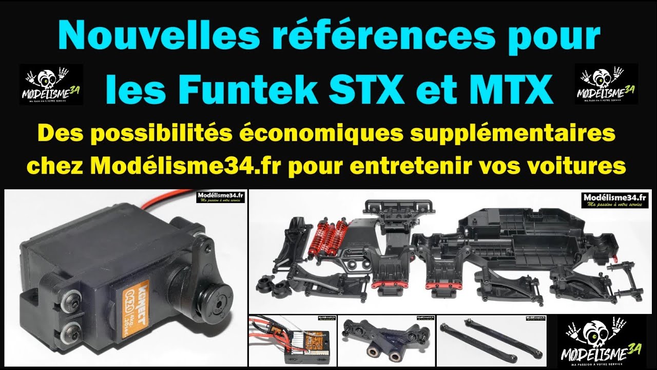 Nouvelles références pour les Funtek STX et MTX chez Modélisme34.fr pour entretenir vos bolides