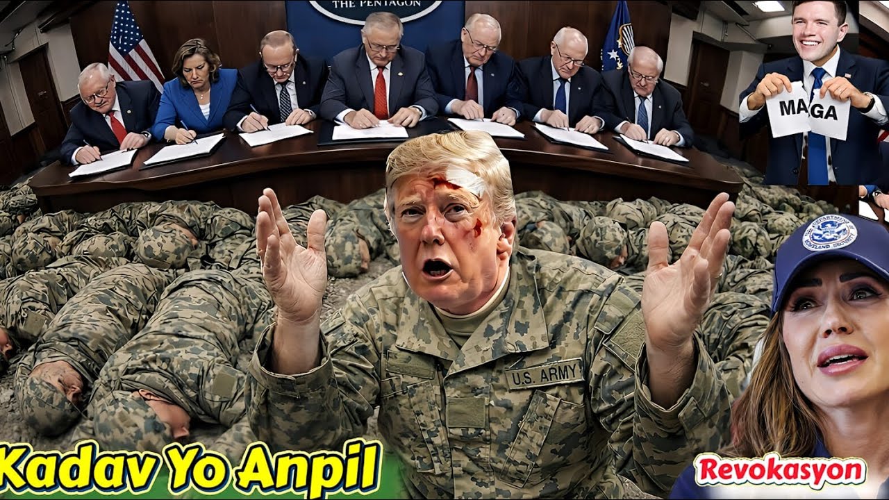 Anmwe Trump Cho Pirèd 1200..Solda Ameriken Tombe kon lapli Pentagon Paka sipote Yap retire Trump rèl
