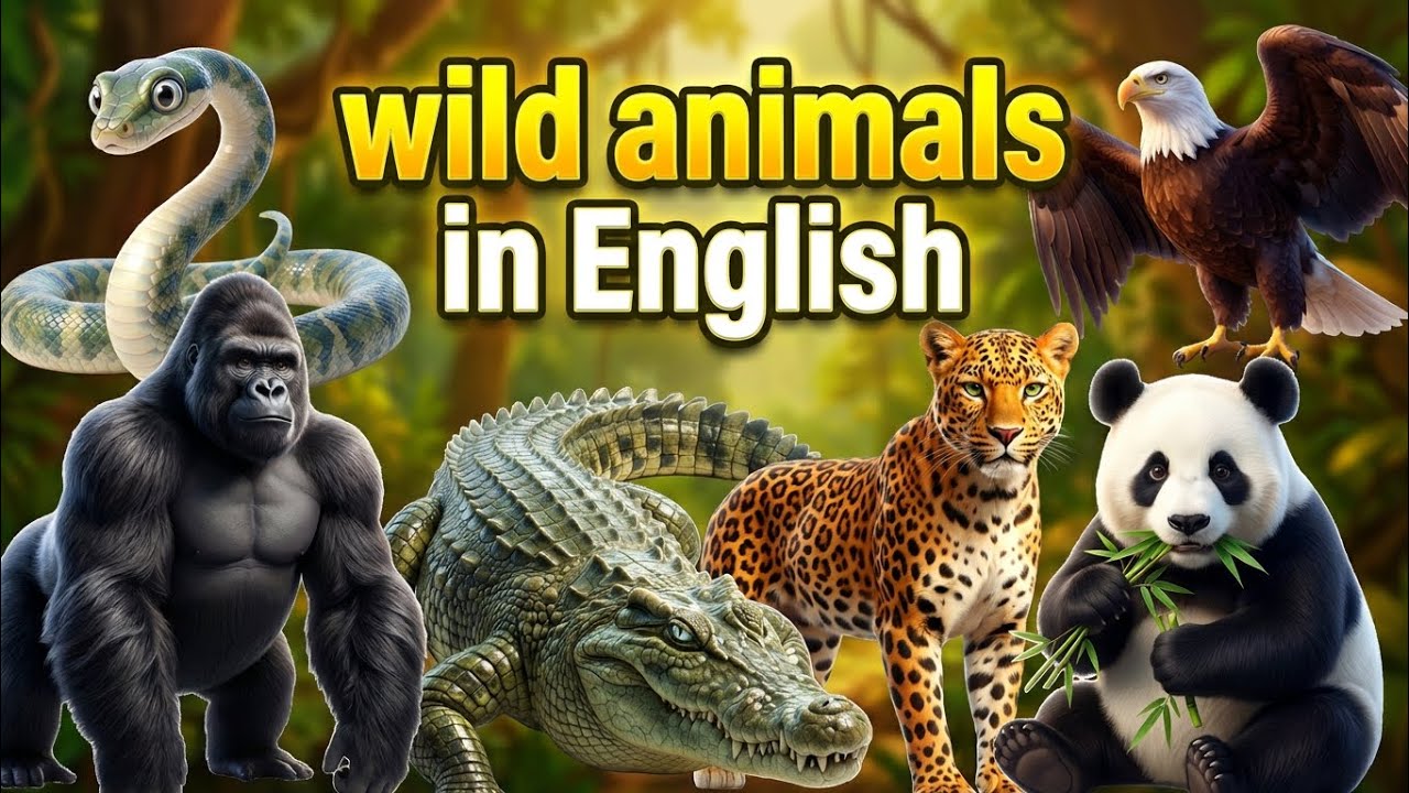 Wild Animals in English with Pictures | Learn Fast & Easy