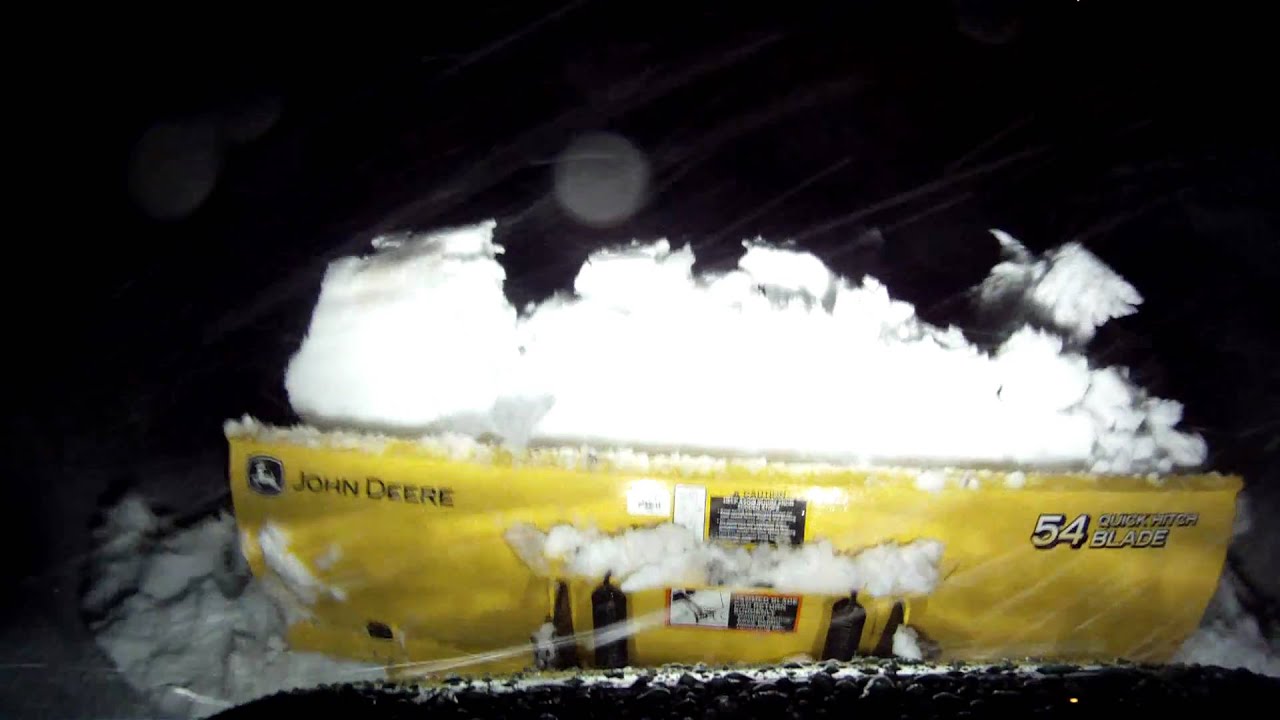 John Deere X728 Plowing Snow 01/26/11