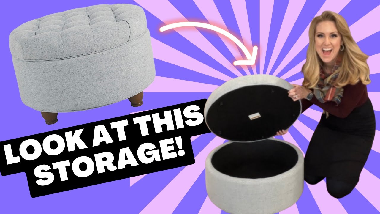The Best Amazon Storage Ottoman! Easy Set Up and Storage Demo!