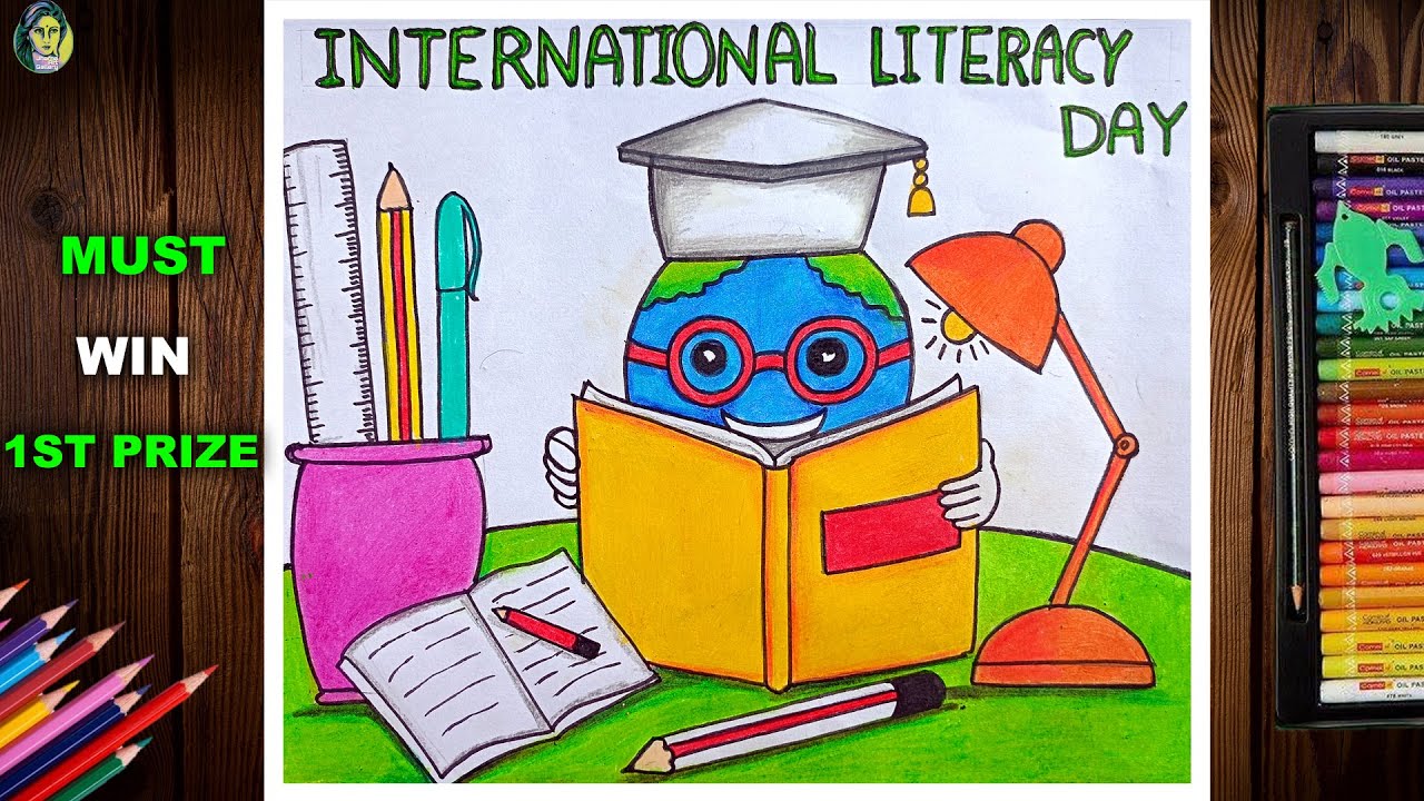 International Literacy Day Drawing Easy | World Literacy Day Poster Drawing | Literacy Day Drawing