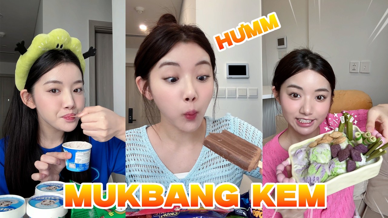 Quỳnh Trương Mukbang Nhiều Loại Kem 🍦❄️ Ăn Kem Mát Lạnh Cực Đã