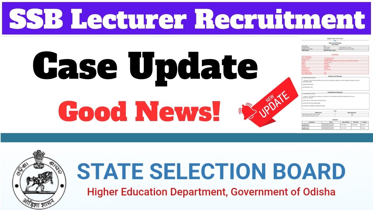 SSB Lecturer Recruitment II Big Update & Good News #ssblecturer 2024 Case Update 