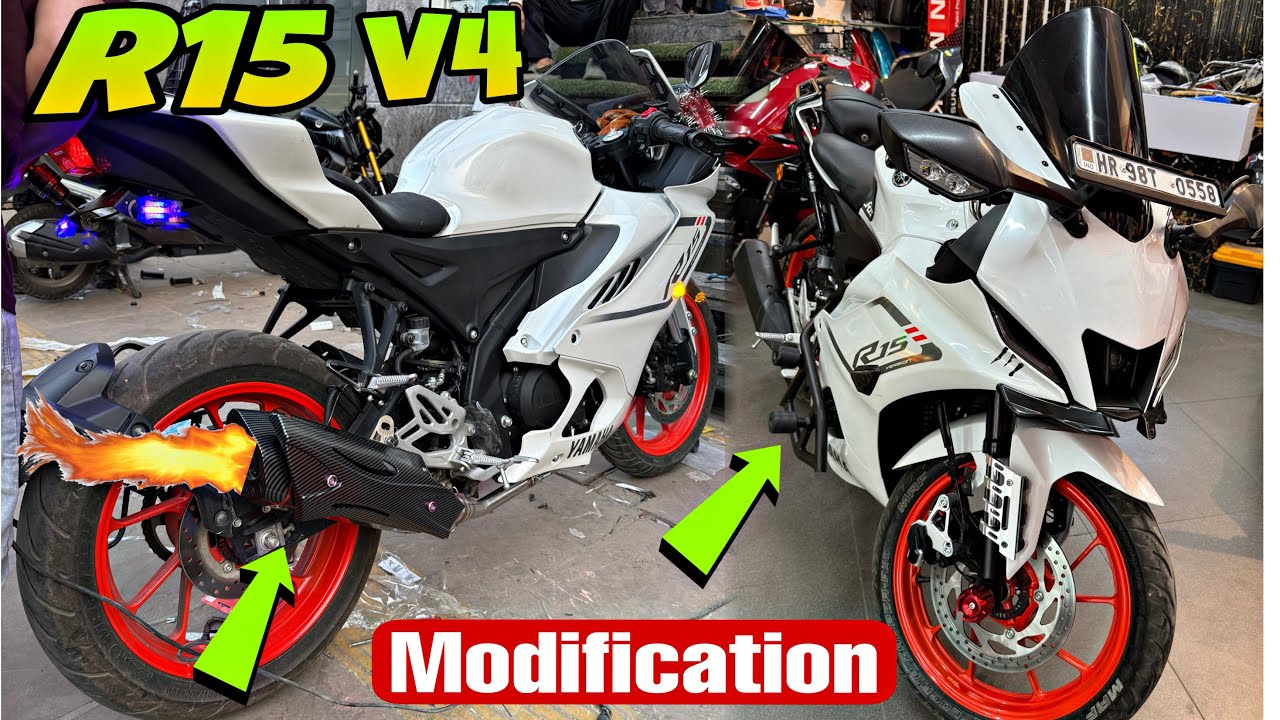 R15 v4 modified | R15 r9 exhaust system | White R15 Modification & accessories ￼
