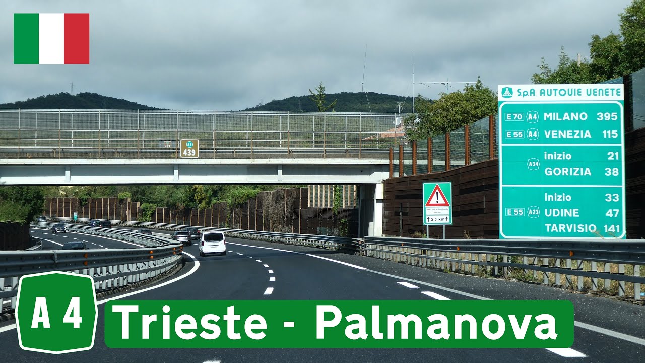 A4 from Trieste to Palmanova in Italy