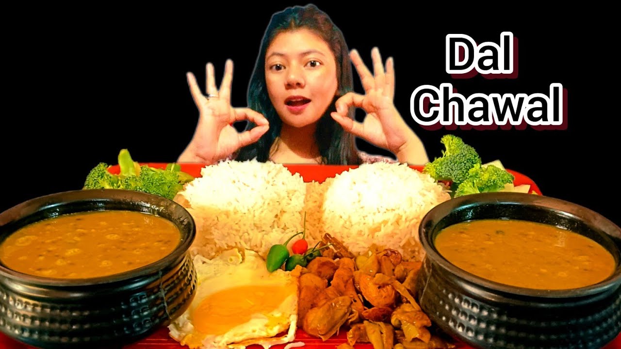 DAL CHAWAL, FRESH VEGETABLES MUKBANG 
