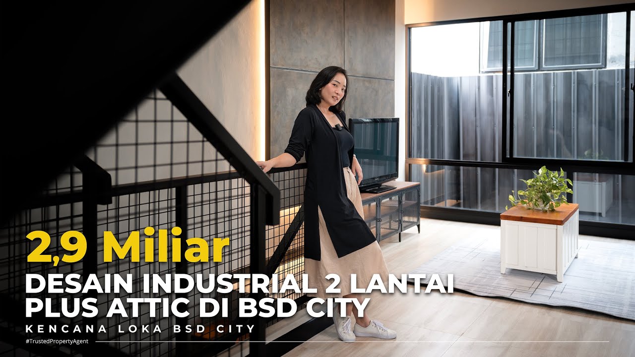 Rumah Desain Industrial 2 Lantai Plus Attic di BSD City