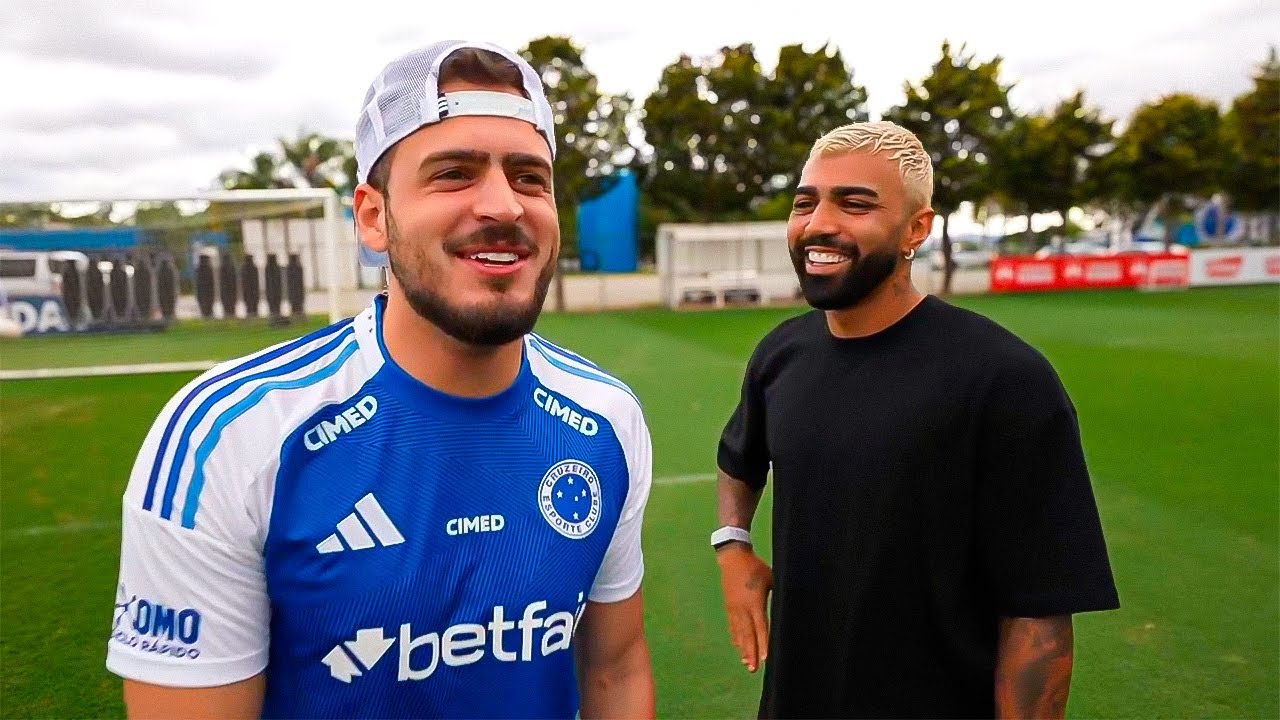 GABIGOL RECEBE JON VLOGS NO CT do CRUZEIRO