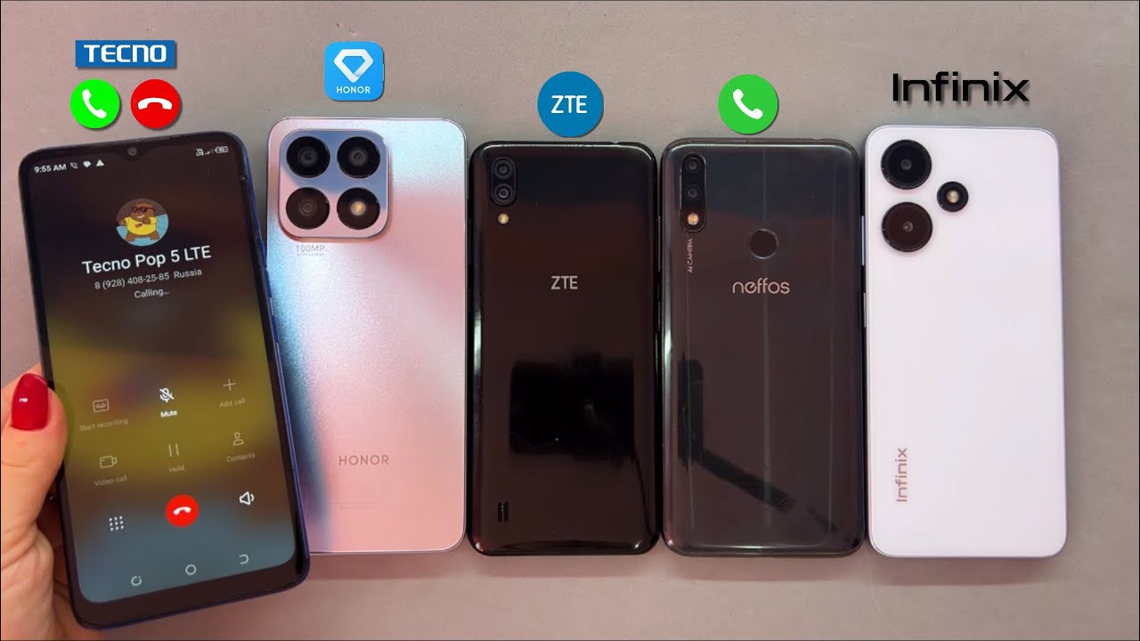 Tecno Pop 5 calling Honor 8X + ZTE Blade A51 + Beffos X20 Pro + Infinix Hot 30i