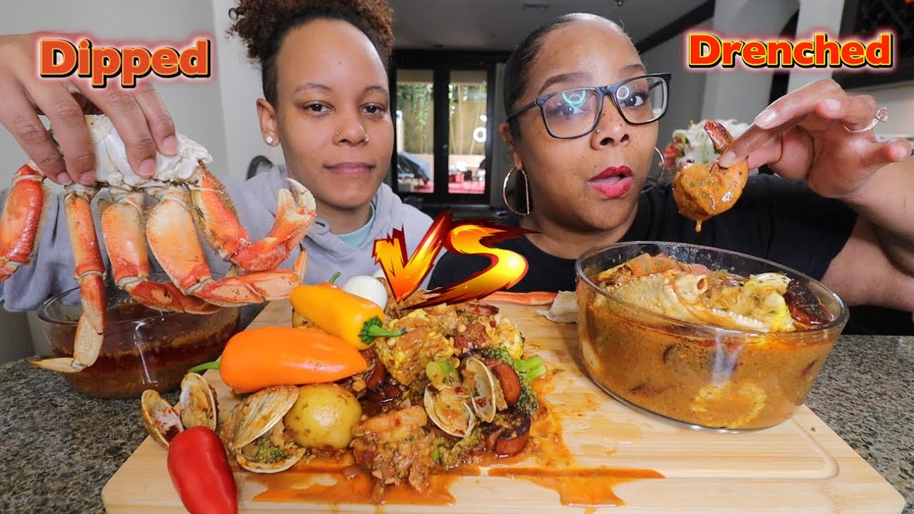 SEAFOOD BOIL MUKBANG DRENCHED VS DIPPED!