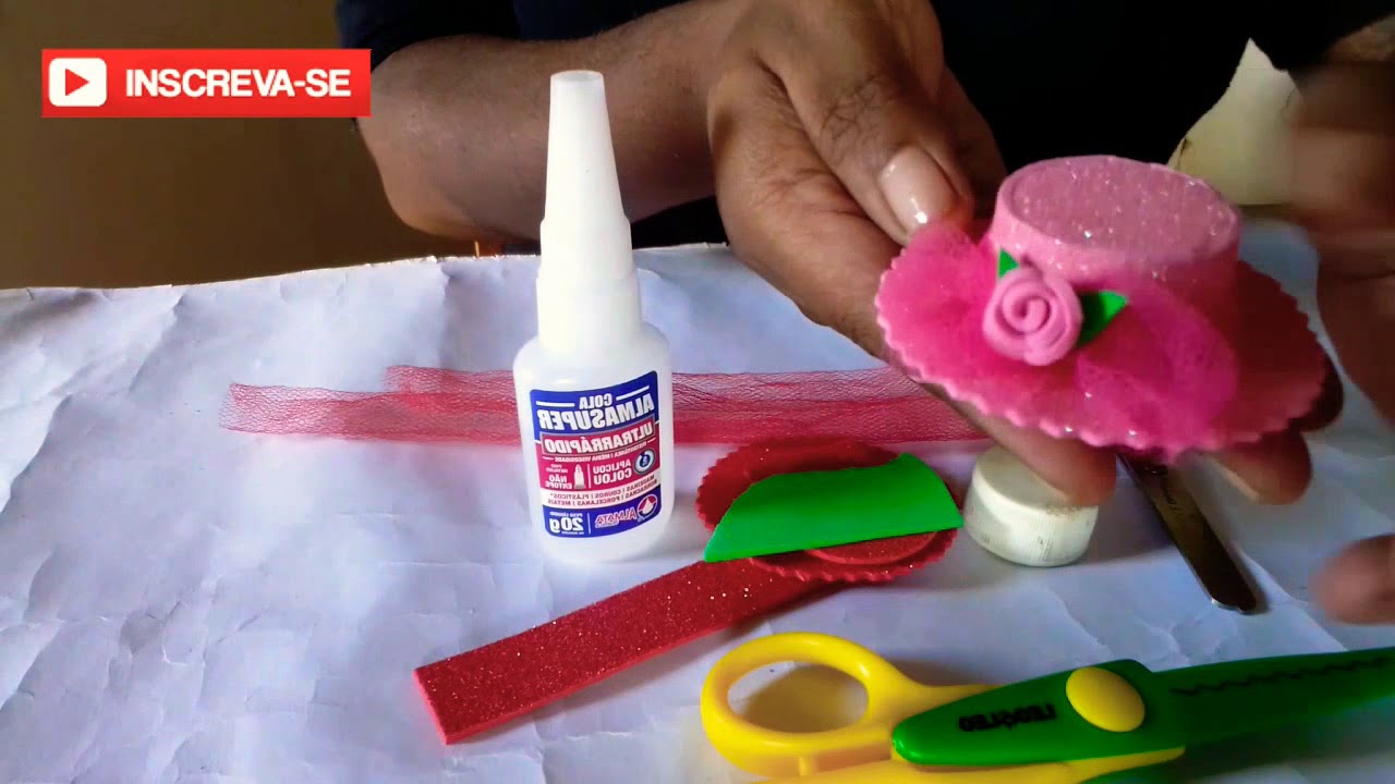 Lembrancinha Chapéu  em Eva ímã de Geladeira