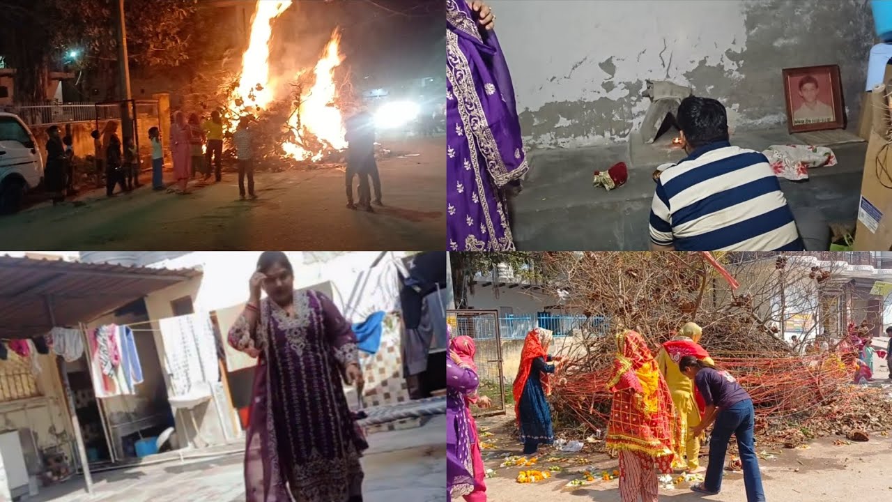 Sbke sath ki holi pujan🙏 Happy Holi everyone🥰