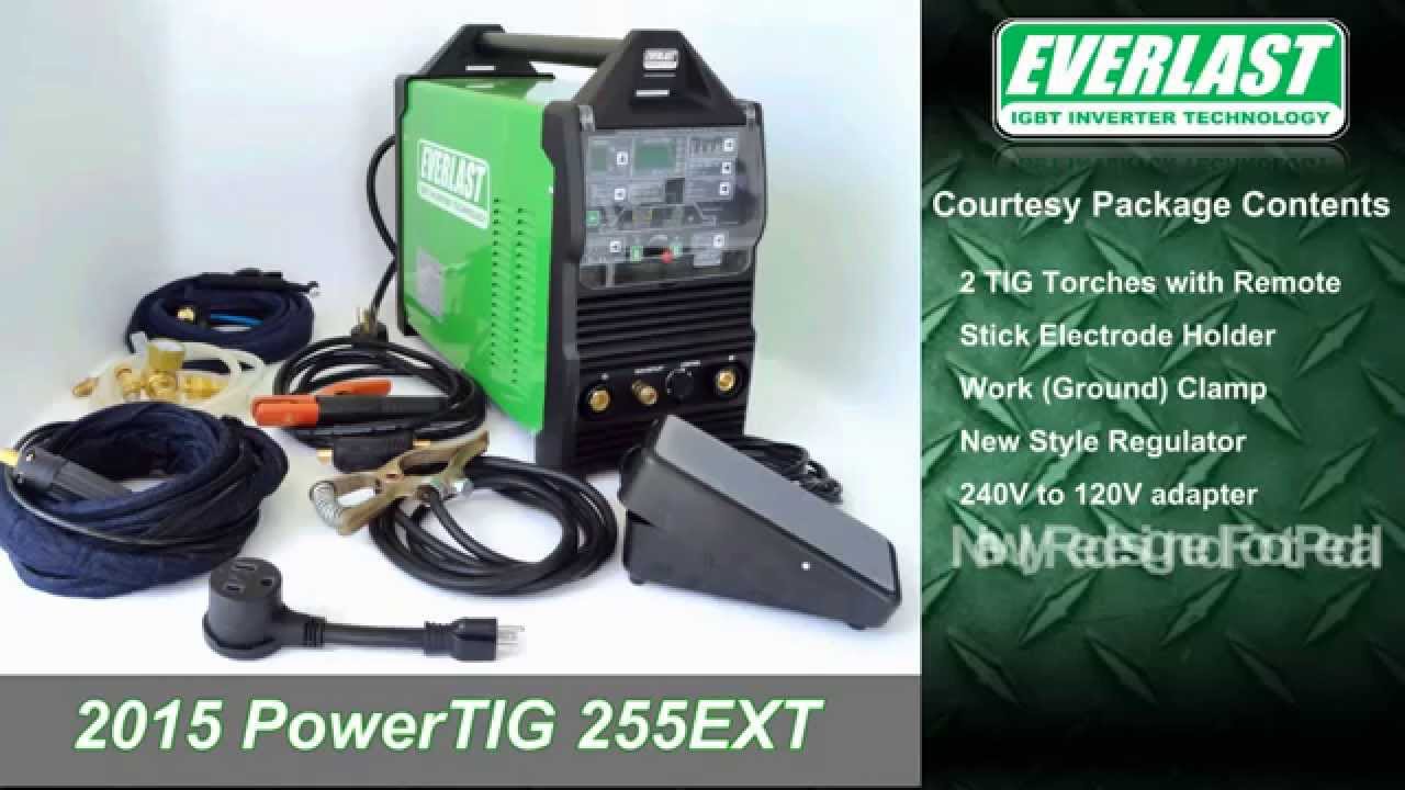 AC/DC PowerTIG 255EXT IGBT Inverter TIG/ Stick Welder from Everlast Part 2 (2015 Model)