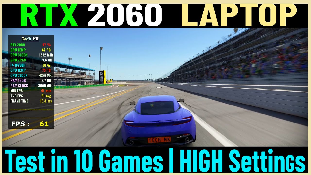 RTX 2060 Laptop | Test in 10 Games - High Settings  | Tech MK