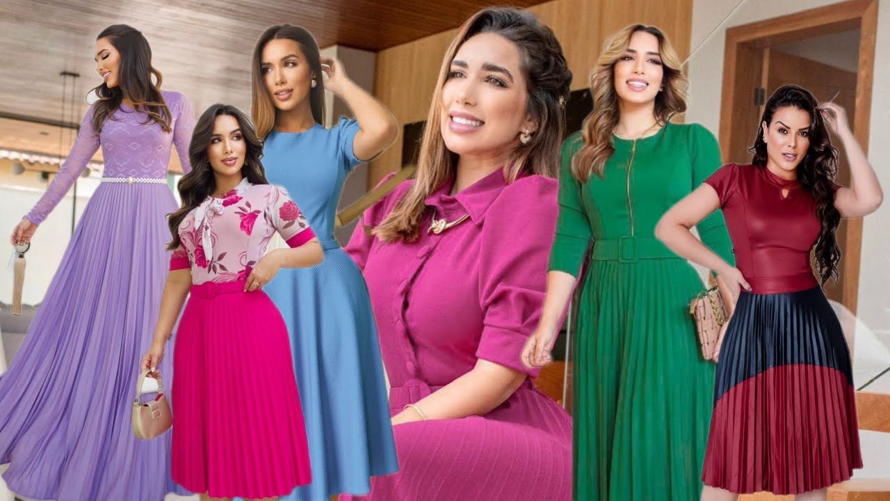 1000 MODELOS DE VESTIDO MODA EVANGÉLICA Y TENDÊNCIA #vestidos #vestidomidi