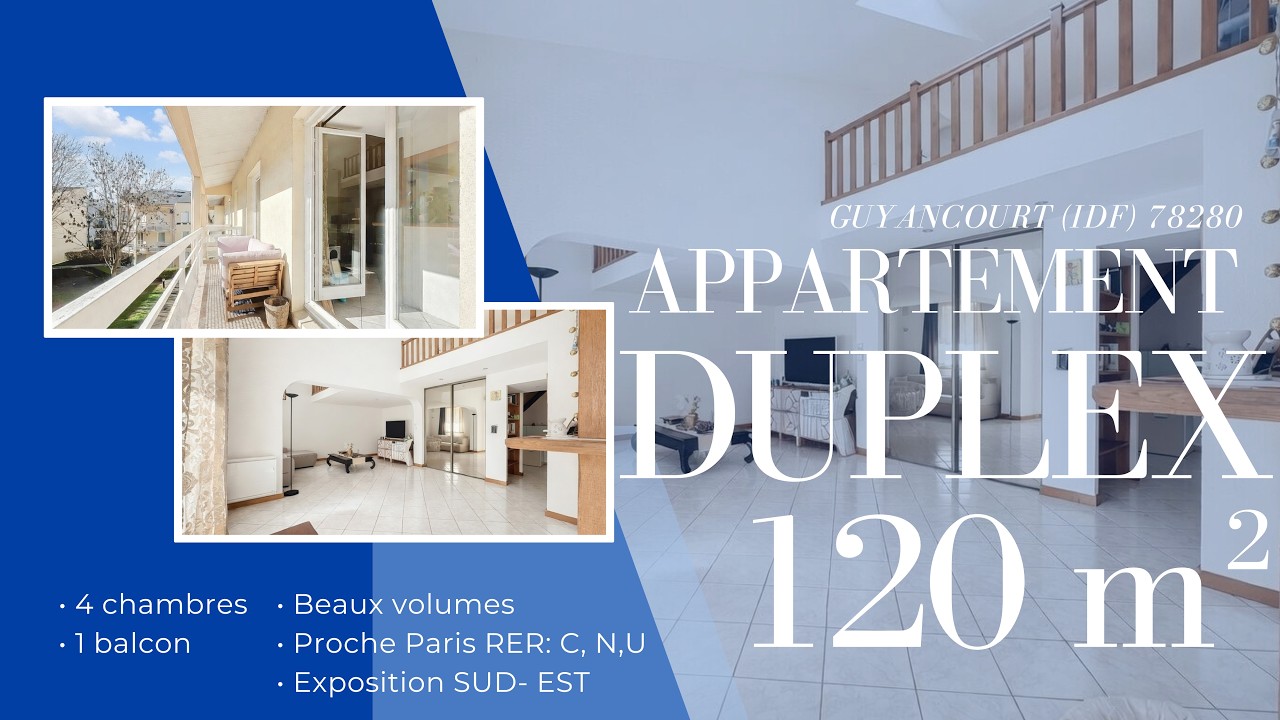 Appartement Duplex 5 pièces 120 m² à à vendre -Guyancourt (78) – Box en sous-sol | Proche Paris