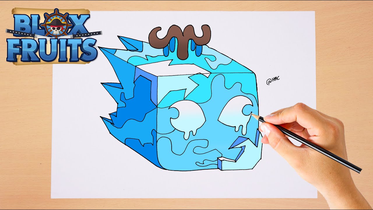How to draw Ice Blox Fruit | Step by step | Easy drawing | Blox Fruits