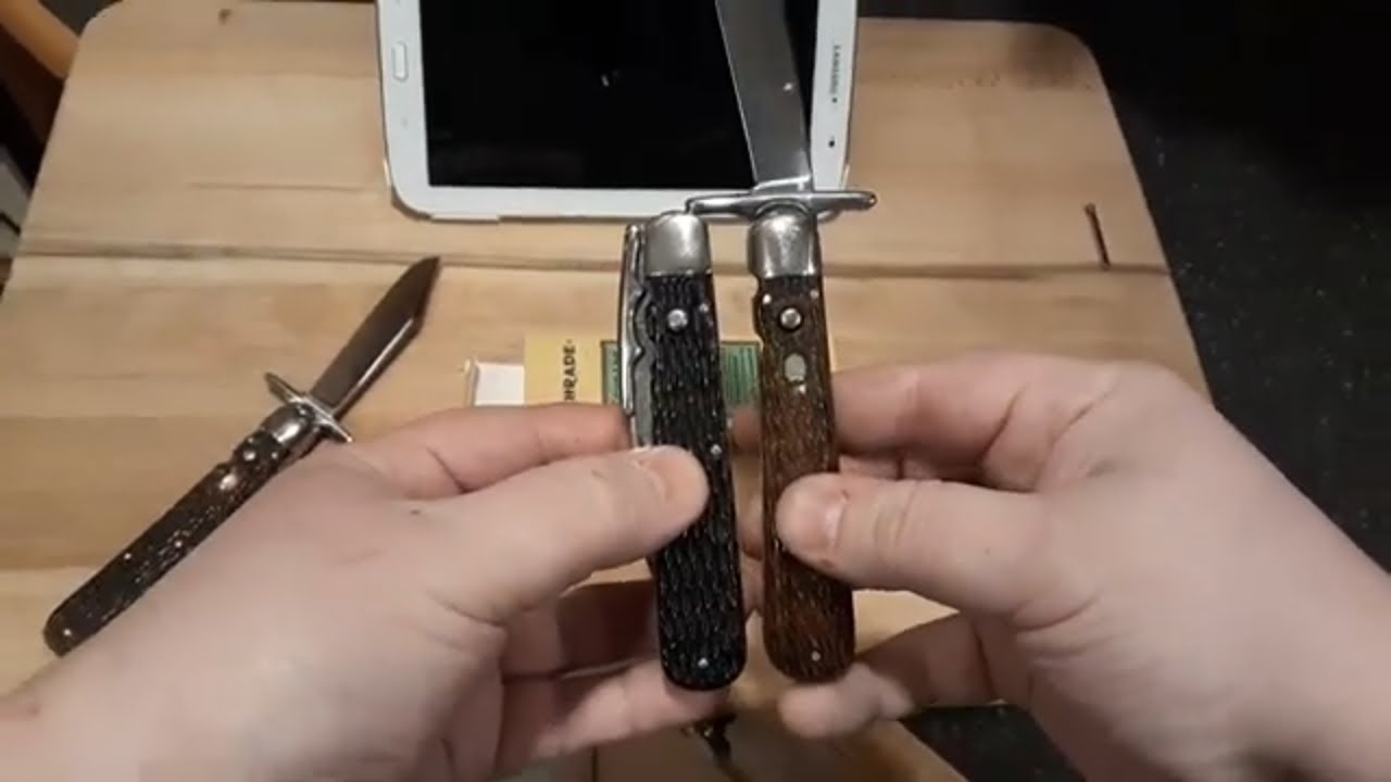 Schrade Collectors Society Hunter's Pride Swing guard Switchblade Conversion "Demo & How-To".