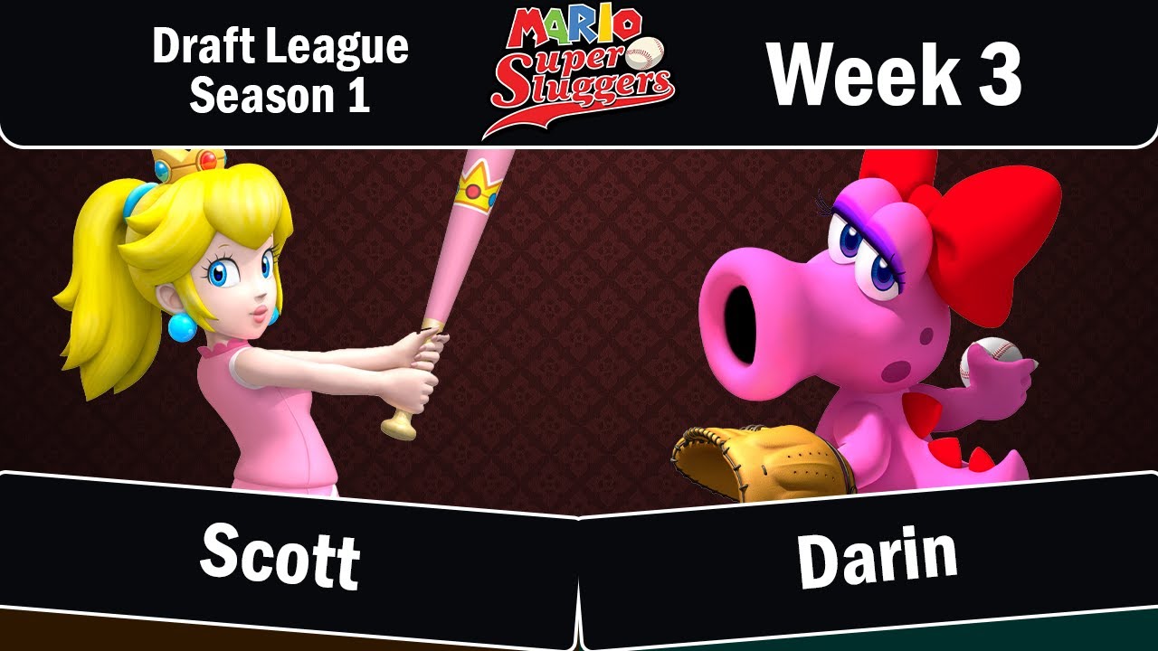 Draft League Week 3 - Scott (Peach) Vs. Darin (Birdo) - Mario Super Sluggers
