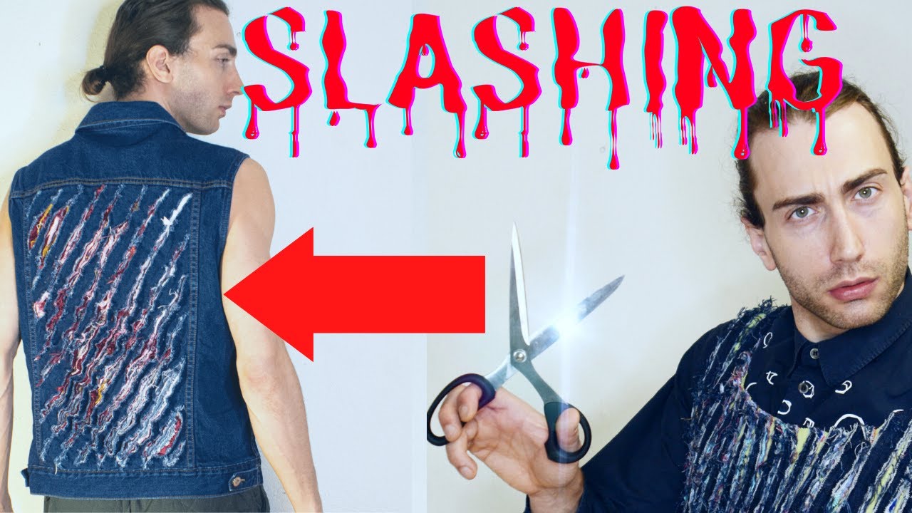UNBELIEVABLE DIY Fabric Manipulation Techniques (WOW!)▶FABRIC SLASHING ON DENIM(REUSE OLD SCRAPS)