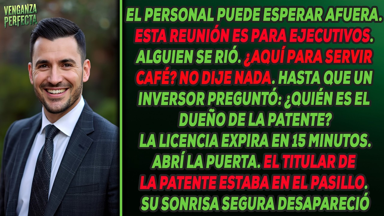 El CEO me hizo esperar fuera ante inversionistas… sin saber que la patente de $32B era mía. 😏