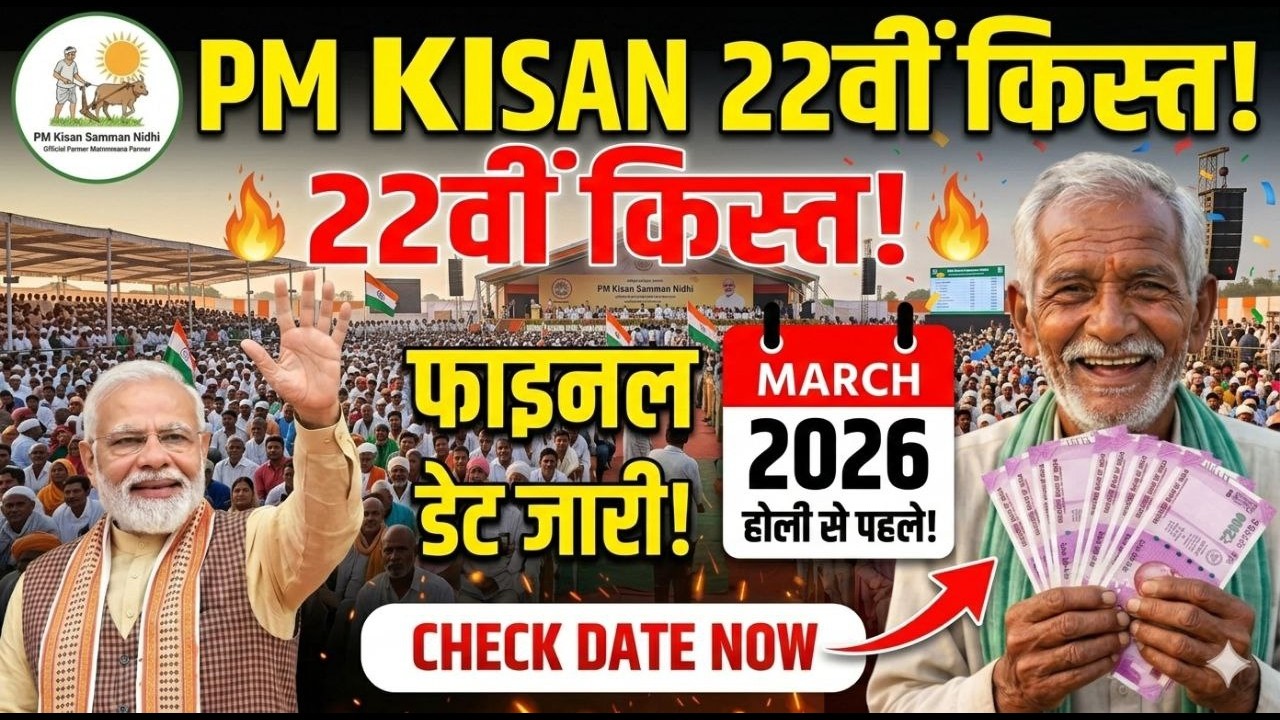 pm kisan 22th installment date 2026 | pm kisan 22 kist kab aayegi | pm kisan yojana new update 2026