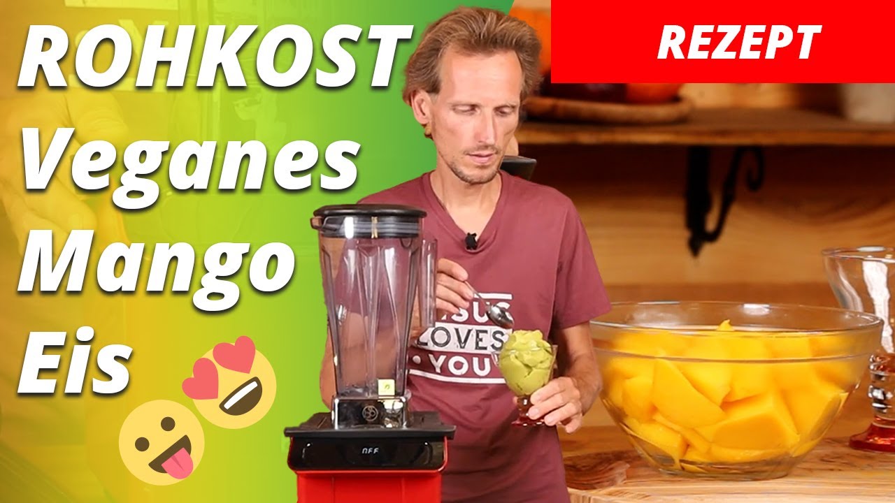 Mango Eis selber machen roh/vegan mit dem Bianco Gusto Hochleistungsmixer