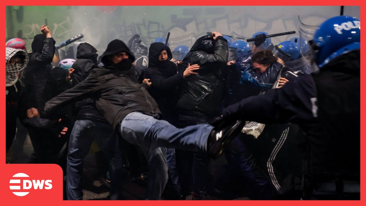 Milan Protests Turn Violent as Police Push Back Crowds Opposing Winter Games | DWS News | AC1N
