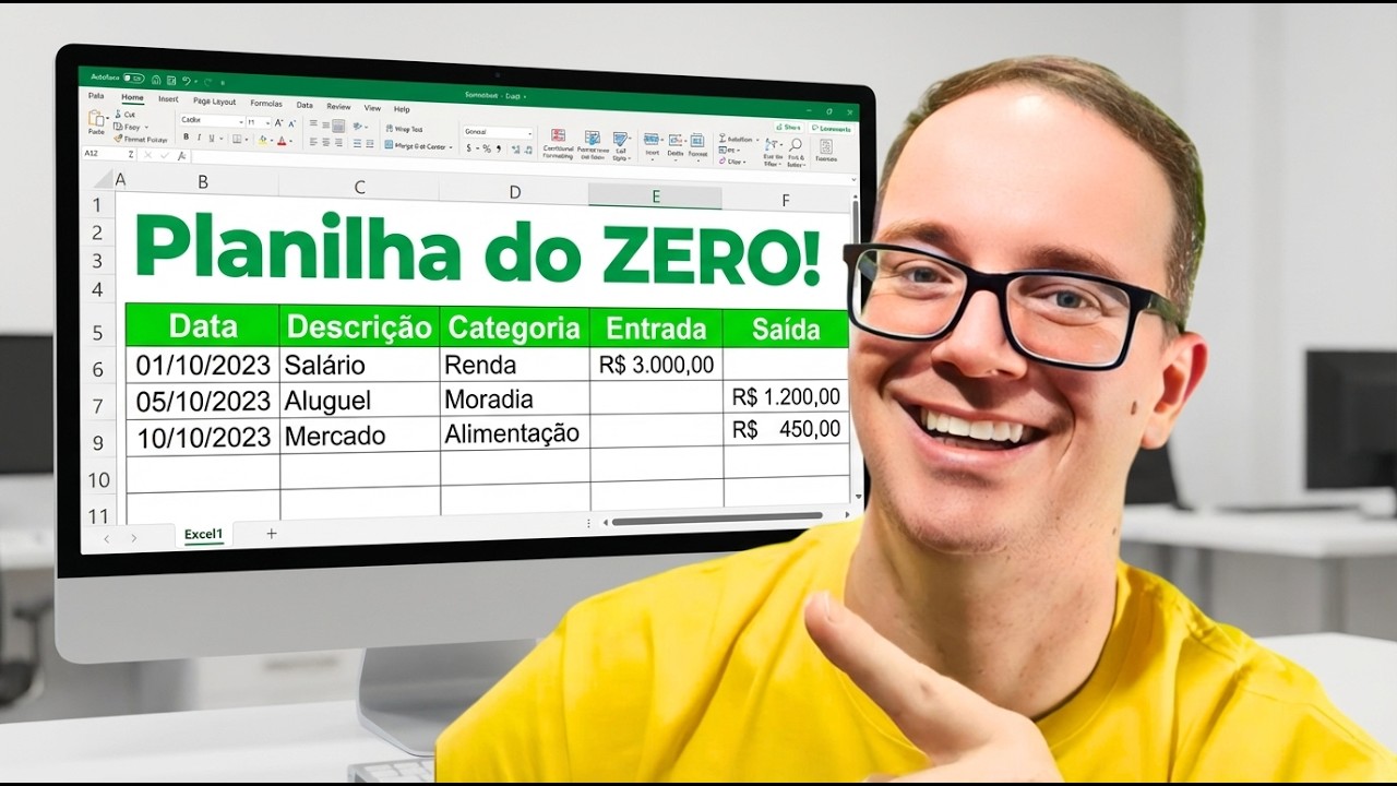 Como Fazer Planilha no Excel do ZERO para Controle Financeiro (Guia Iniciantes)