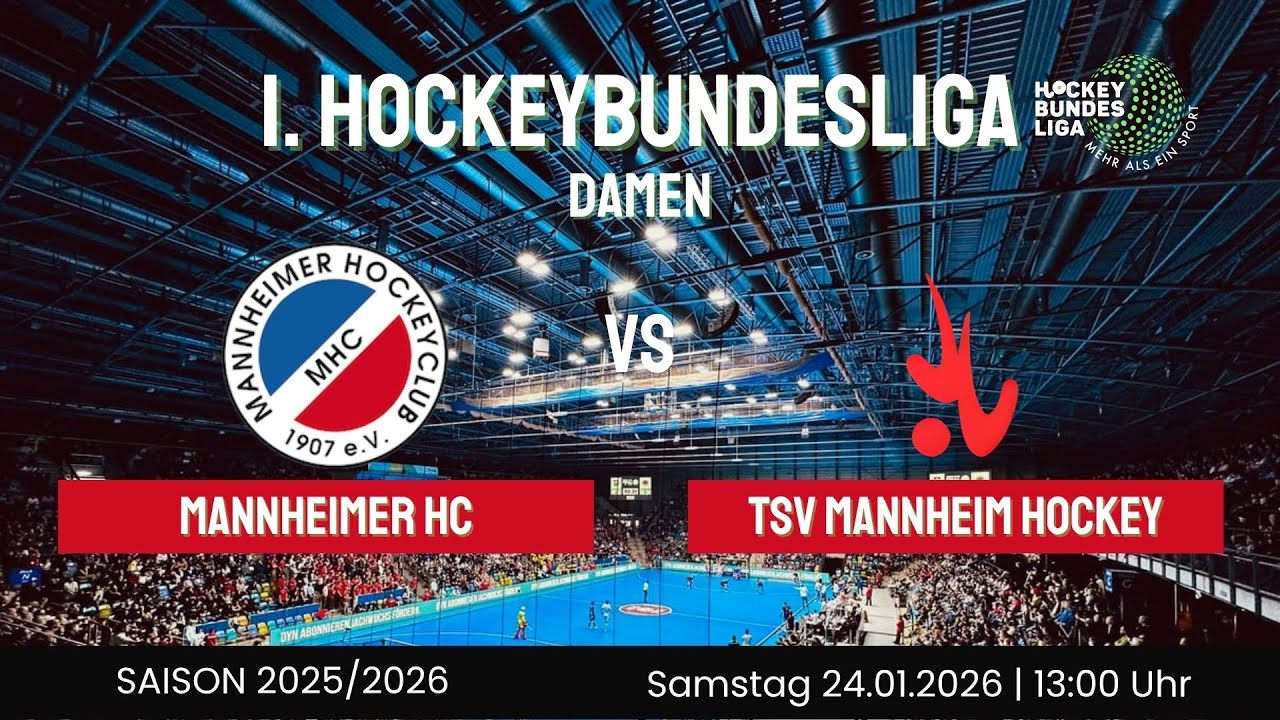 MHC TV | Mannheimer HC - TSV Mannheim Hockey | 1. Bundesliga Halle Damen Süd | 24.01. - 13:00 Uhr