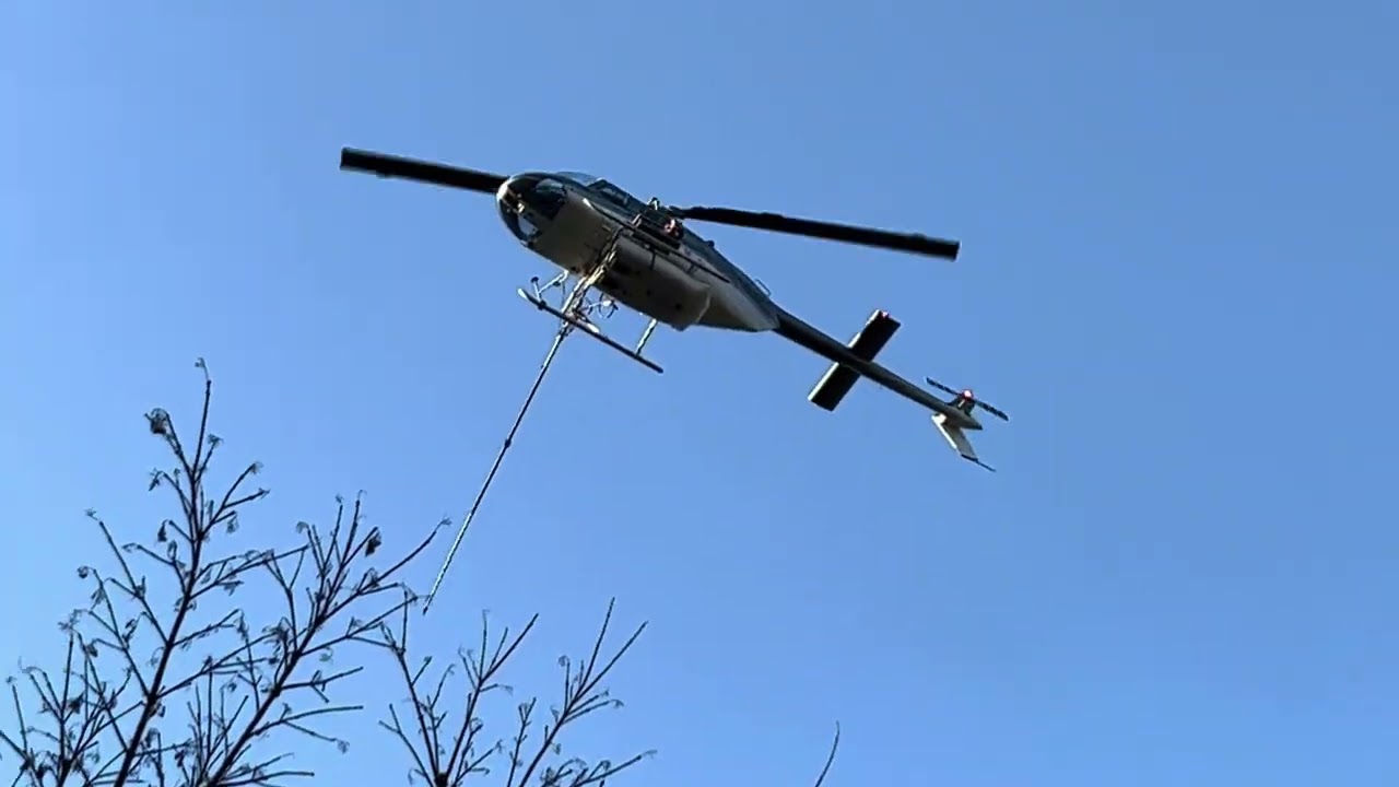 直升機 清洗水塔.