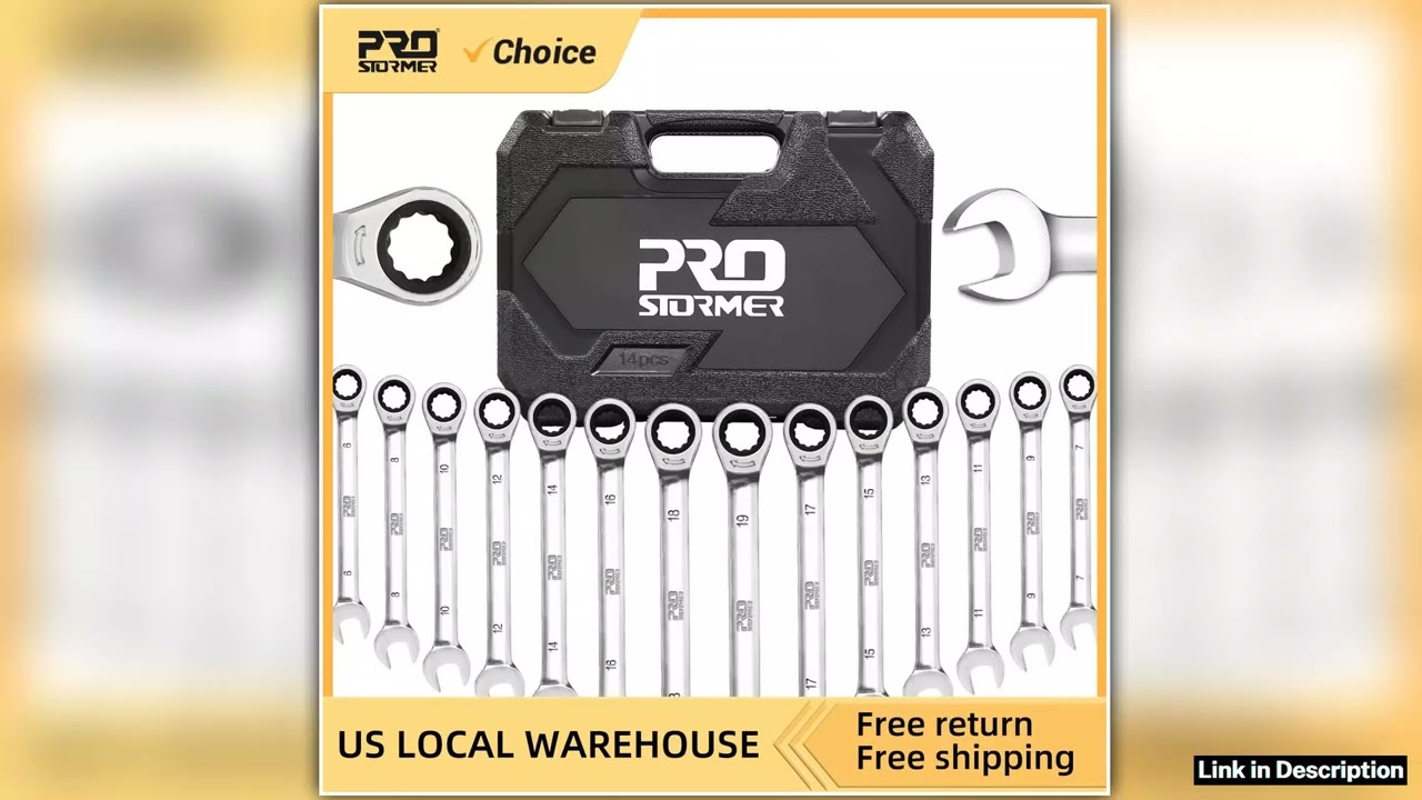 14 Piece NonAdjustable Ratchet Wrench Set 619mm Metric Chrome Vanadium Steel Ratchet Wrench Set By