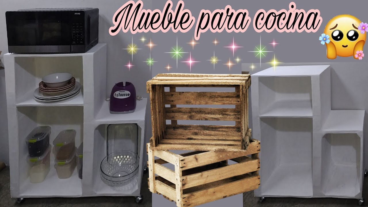 Mueble para la cocina o baño Reciclando cajas, Huacales de madera de verduras
