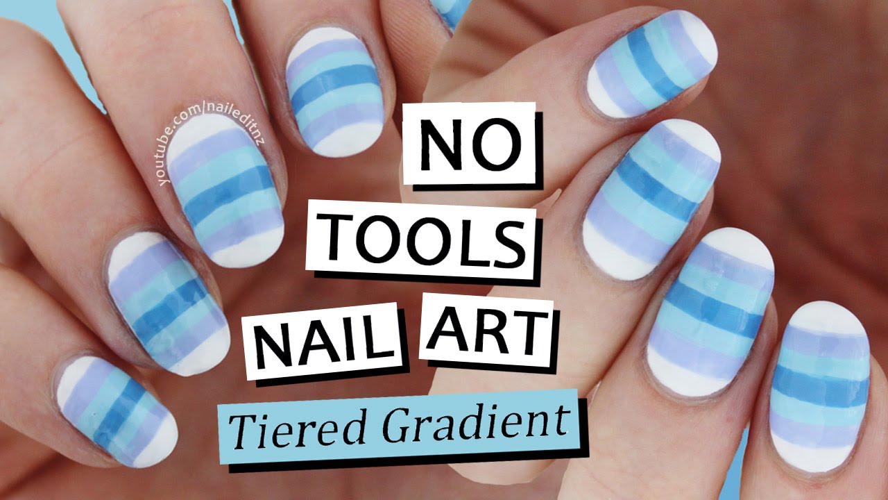 Tiered Gradient Nail Art - NO TOOLS NEEDED!