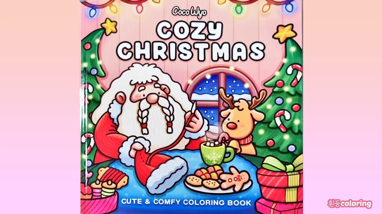 COZY CHRISTMAS coloring book by coco wyo flip through