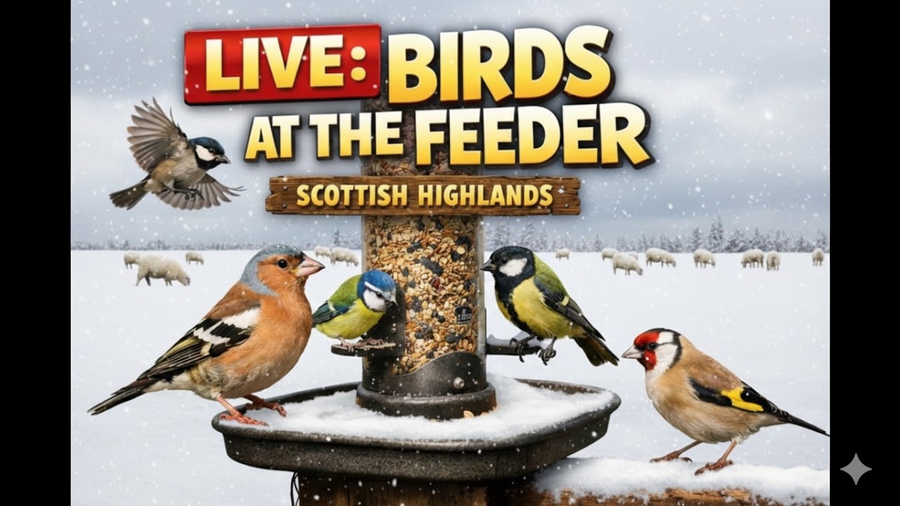 Live Uk Snow + Wild Highland Birds | Interactive Valentine Feeder Cam 🐦