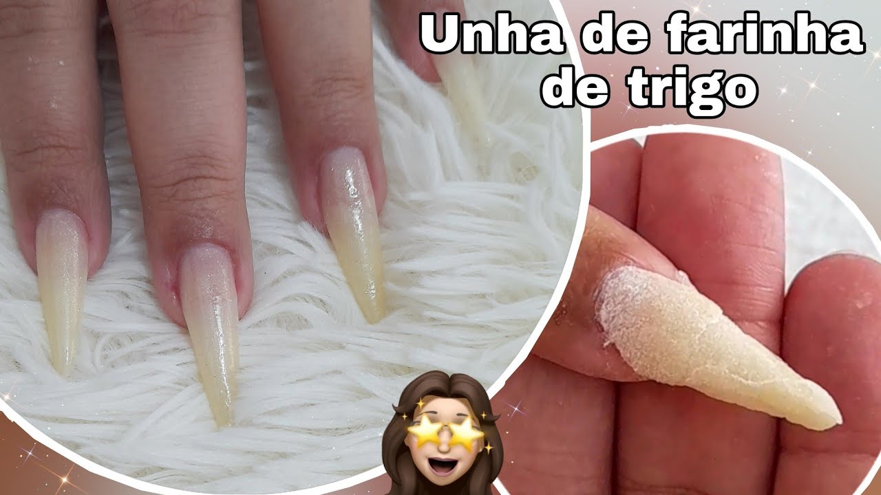 UNHA DE FARINHA DE TRIGO😃❤ ALONGAMENTO DE UNHA CASEIRO