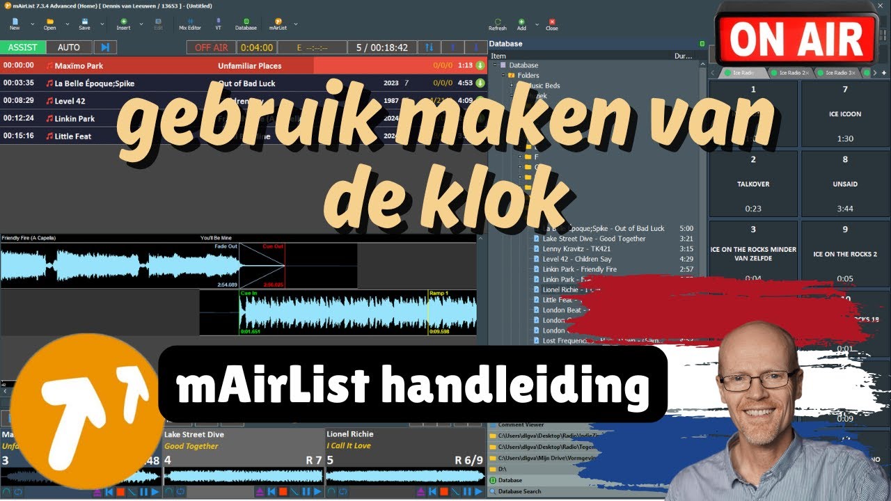 mAirList handleiding - over tijd en het tijdstip waarop er iets gebeurt of moet gaan gebeuren