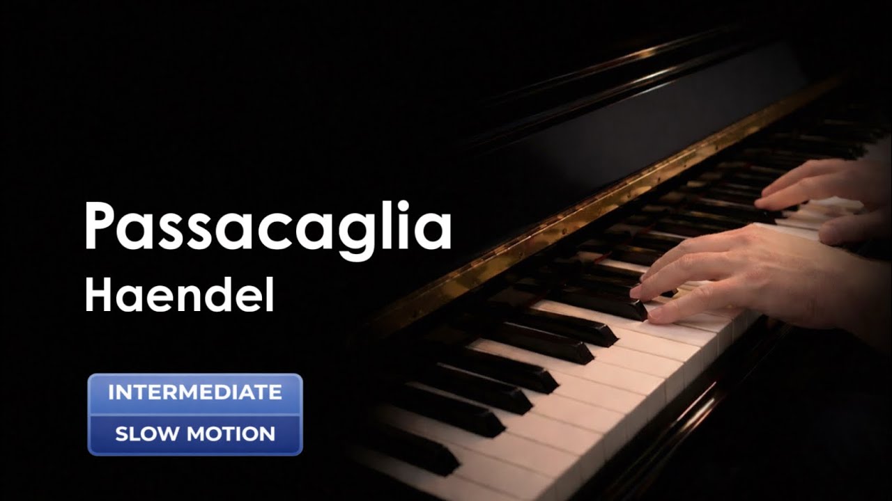 How to play G. F. Haendel Passacaglia G-Minor, H432, Slow Piano Tutorial 